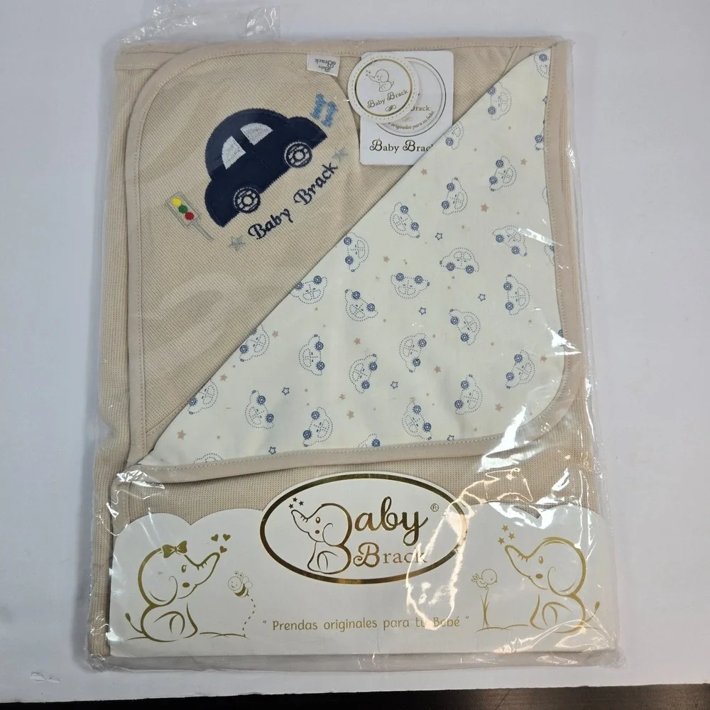 Baby Brack Baby Towel & Hooded Blanket Gift Set Blue Cotton New Sealed